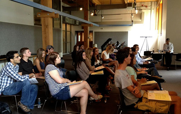 Students learning in a classroom