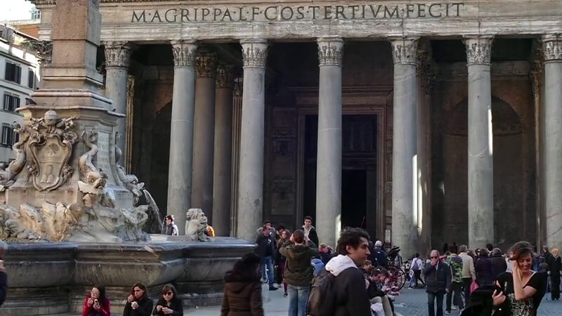 Students posing for portrait in Rome