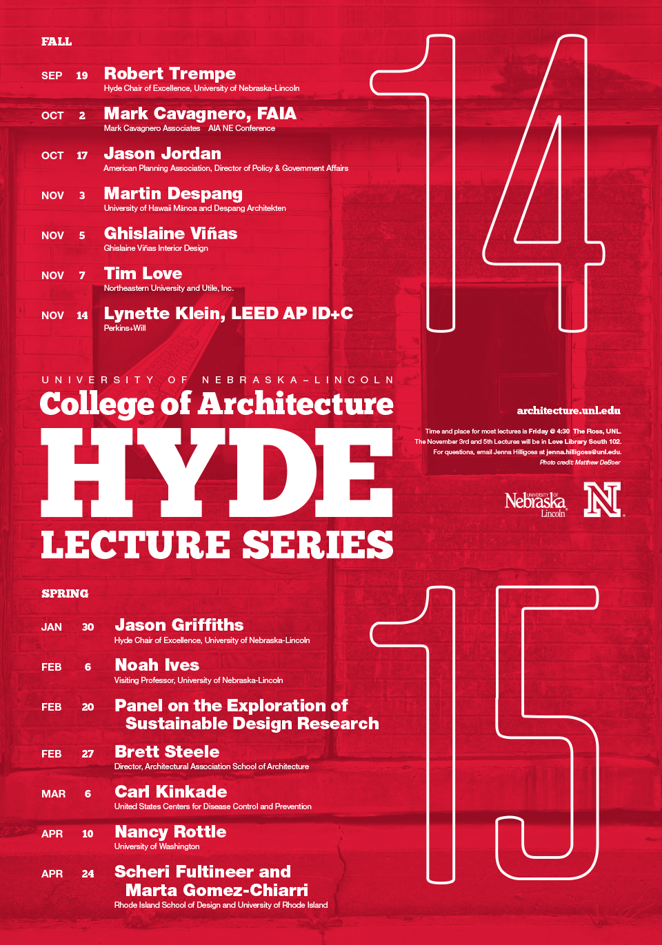 poster displaying hyde lectureres and dates