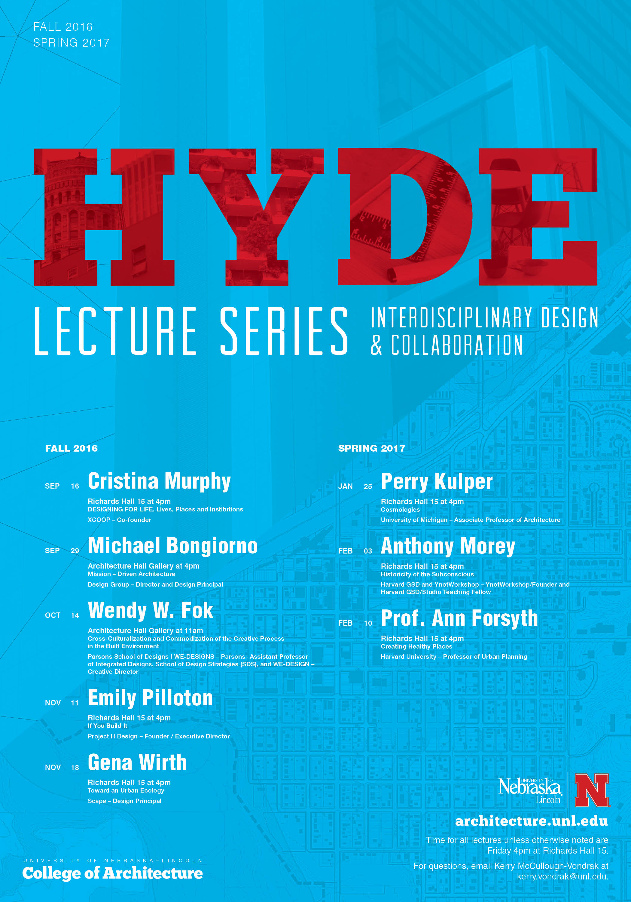 poster displaying hyde lectureres and dates