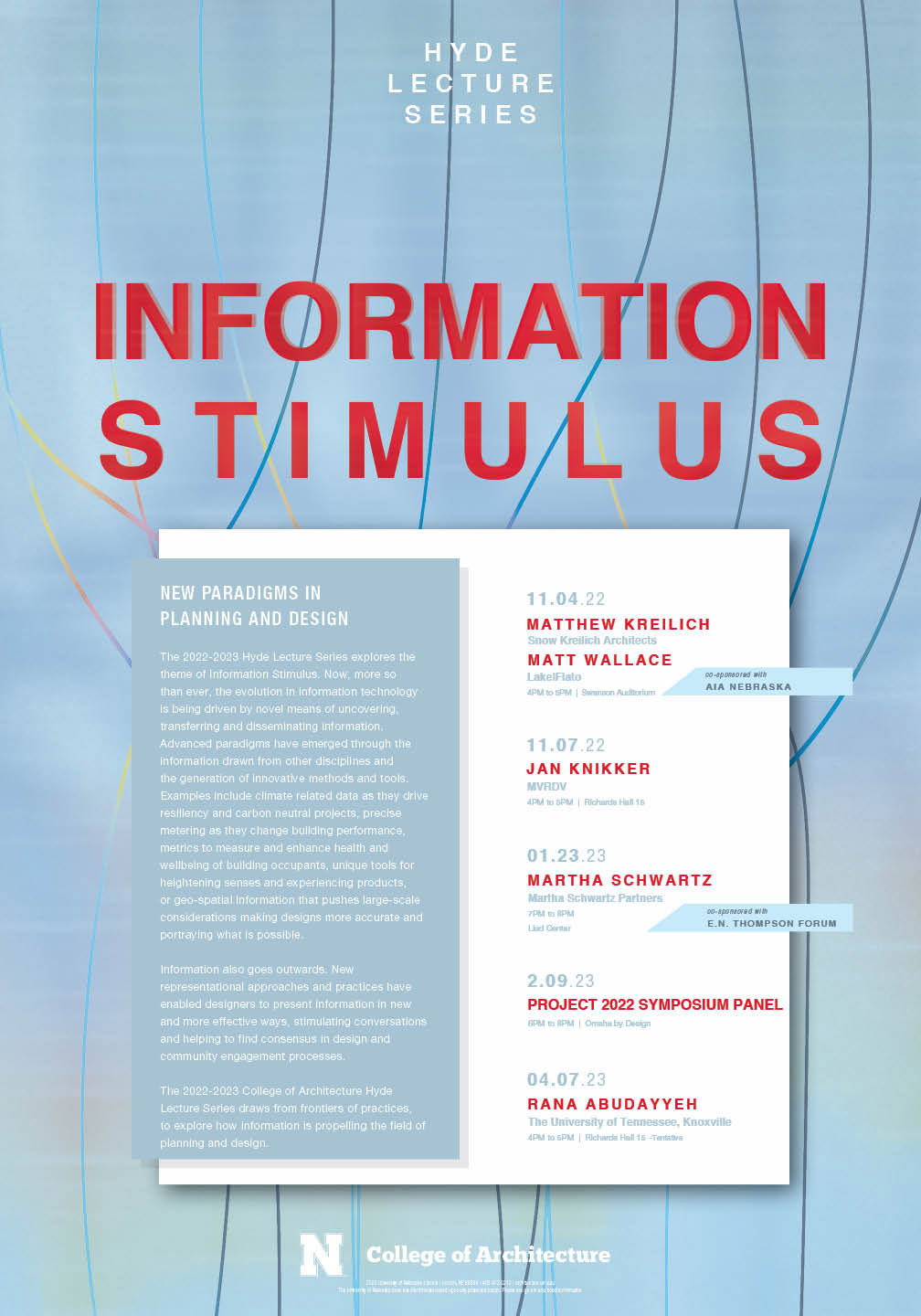 poster displaying hyde lectureres and dates