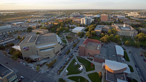 the city of lincoln from an arial view