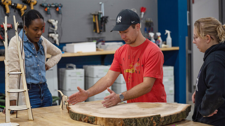 Students work on furniture creation