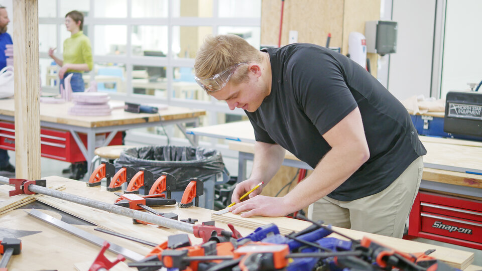 Design build students at work